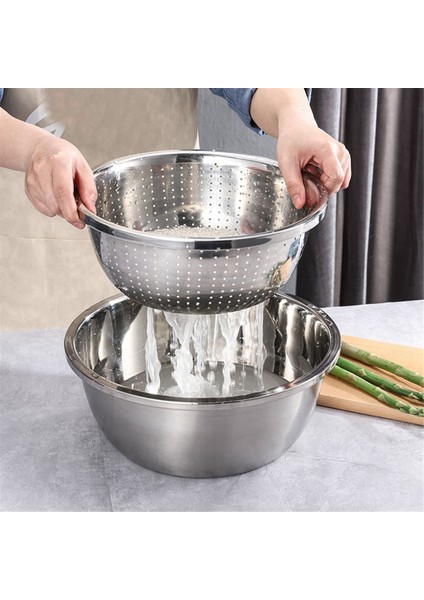 Paslanmaz Çelik Karıştırma Kapları, Salata Kaseleri, Su Filtreli Metal Kaseler, 28 cm Paslanmaz Çelik Hazne (Yurt Dışından) indirimleri