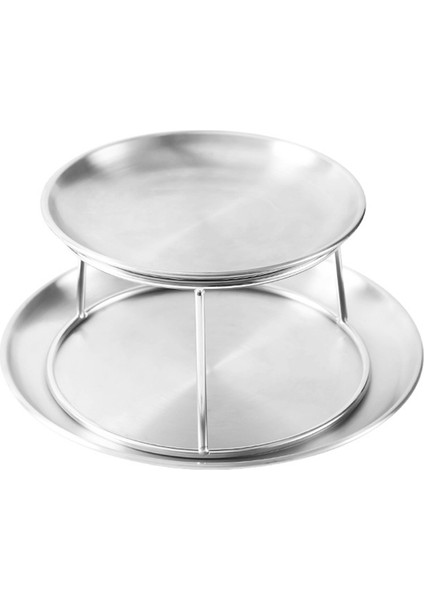 Deniz Ürünleri Tabak Seti Çift Paslanmaz Çelik Atıştırmalık Tabak Öğleden Sonra Çayı Kek (Yurt Dışından)