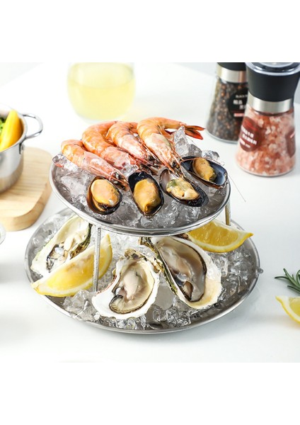 Deniz Ürünleri Tabak Seti Çift Paslanmaz Çelik Atıştırmalık Tabak Öğleden Sonra Çayı Kek (Yurt Dışından) indirimleri