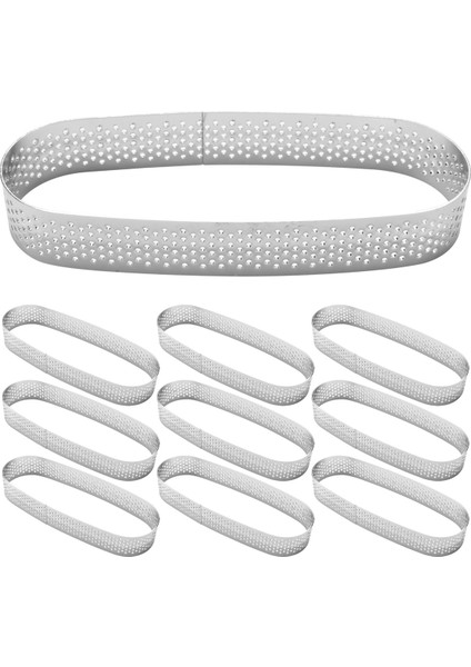 10'lu Paket Oval Tart Halkası, Delikli Pişirme Halkası, Hamur Halkası, Paslanmaz Çelik Kek Tart Kalıp Halkaları, Pişirme Tart Halkası (Yurt Dışından) modelleri