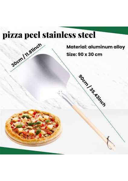 Pizza Itici, Paslanmaz Alüminyumdan Yapılmış Pizza Küreği (90 Cm) - Yuvarlak Kenarlı Pratik ve Sağlam Dişli Pizza Kaldırıcı (Yurt Dışından) fırsatları