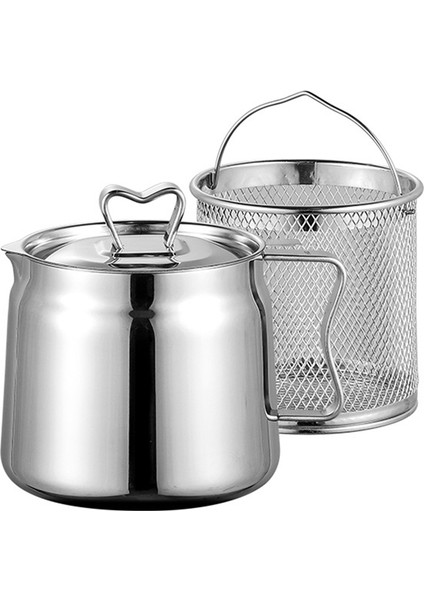 Yağ Tencere, Yağ Tencere Paslanmaz Çelik Büyük Kapasiteli Yağ Kızartması ve Filtre Kap Kombosu Çok Yönlü Yağ Filtresi Mutfak Için 1,5 L (Yurt Dışından)