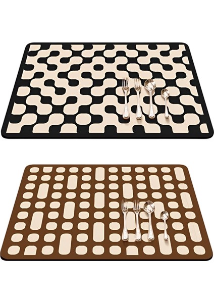 Bulaşık Kurutma Pedi Su Emici Kahve Makinesi Pedi Hızlı Kuruyan Tezgah Halı Kaymaz Drenaj Pedi B (Yurt Dışından)