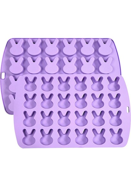 Adet Paskalya Tavşanı Silikon Kalıp Çikolata 24 Gözlü Tavşan Kurabiye Kalıbı, Tavşan Jöle Şeker Kalıbı Buz Küpü Mum Kalıbı (Yurt Dışından)