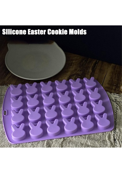 Adet Paskalya Tavşanı Silikon Kalıp Çikolata 24 Gözlü Tavşan Kurabiye Kalıbı, Tavşan Jöle Şeker Kalıbı Buz Küpü Mum Kalıbı (Yurt Dışından) fiyatları