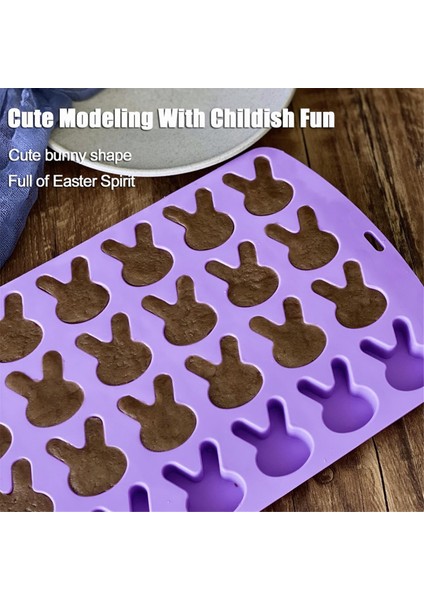 Adet Paskalya Tavşanı Silikon Kalıp Çikolata 24 Gözlü Tavşan Kurabiye Kalıbı, Tavşan Jöle Şeker Kalıbı Buz Küpü Mum Kalıbı (Yurt Dışından) modelleri