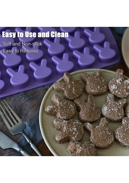 Adet Paskalya Tavşanı Silikon Kalıp Çikolata 24 Gözlü Tavşan Kurabiye Kalıbı, Tavşan Jöle Şeker Kalıbı Buz Küpü Mum Kalıbı (Yurt Dışından) fırsatları