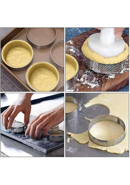 5'li Paket 20 cm Delikli Yuvarlak Tart Halkaları Paslanmaz Çelik Meyveli Turta Kiş Kek Mus Kalıbı Mutfak Pişirme Kalıbı (Yurt Dışından) modelleri