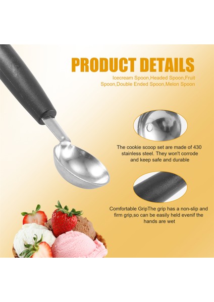 Çift Uçlu Başlı Meyveli Dondurma Topu Kaşığı Kavun Topu Kaşık Parisienne Kepçe 30MM (Yurt Dışından) indirimleri