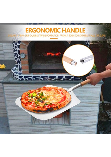 Kare Pizza Küreği, Ahşap Saplı Alüminyum Pizza Itici, Ekmek Itici, Pizza Tabanı - Pizza Kaldırıcı Ekmek Itici (Yurt Dışından) modelleri