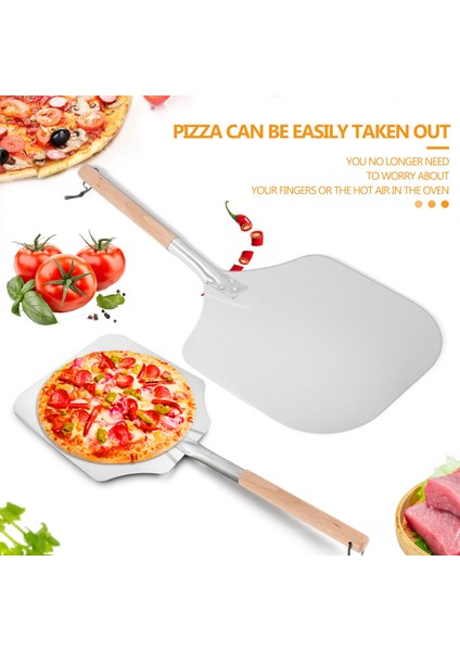 Kare Pizza Küreği, Ahşap Saplı Alüminyum Pizza Itici, Ekmek Itici, Pizza Tabanı - Pizza Kaldırıcı Ekmek Itici (Yurt Dışından) indirimleri