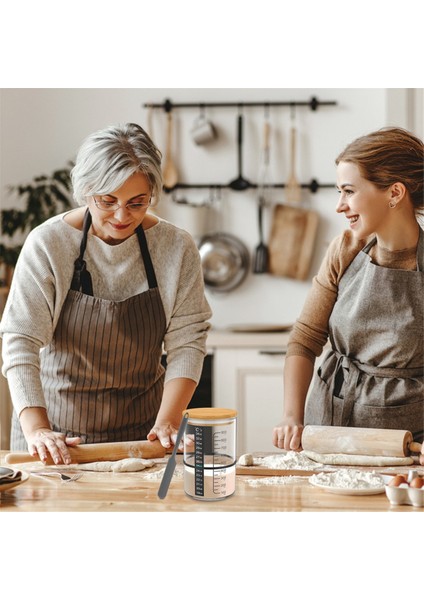 Ahşap Kapaklı Ekşi Maya Başlangıç Kavanozu Geniş Ağızlı Cam Ekşi Maya Başlangıç Kavanozu Ekmek Pişirmek Için (Yurt Dışından) fırsatları