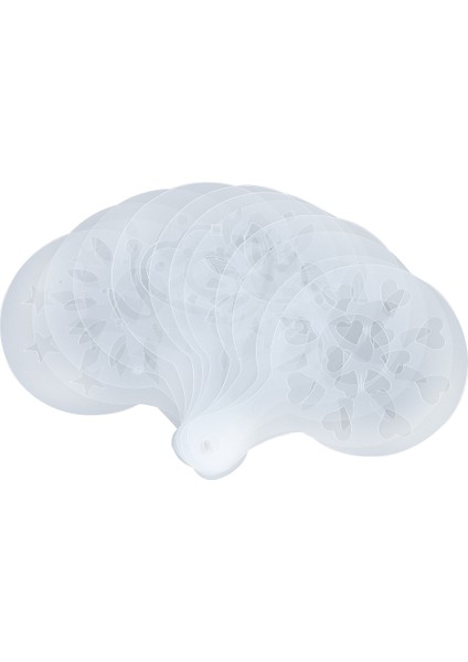 12 Adet Cappuccino Kahve Beyaz Şablon Şablonu Serpme Çiçek Ped Toz Spreyi (Yurt Dışından) modelleri