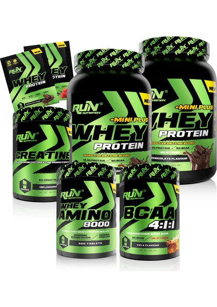 Fitness Paketi Large Kas Kütlesi - 2xmini Plus Çikolata, Bcaa Kola, Creatine, AMINO8000
