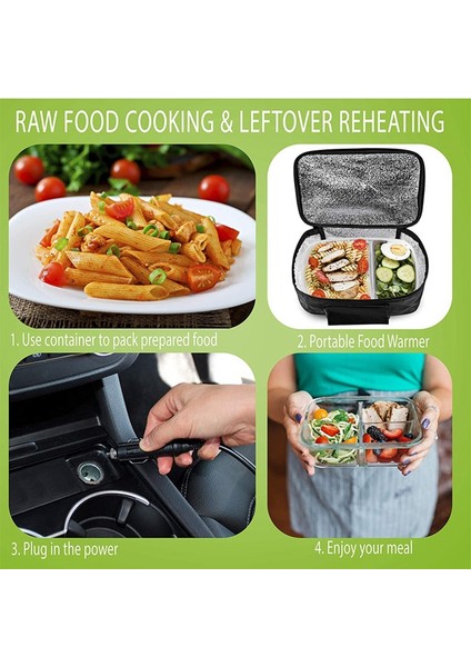 Taşınabilir Yemek Isıtıcıları Elektrikli Isıtıcı Öğle Yemeği Kutusu Mini Fırın 12V Araba Gücü Siyah (Yurt Dışından) fiyatları