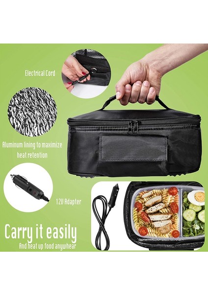 Taşınabilir Yemek Isıtıcıları Elektrikli Isıtıcı Öğle Yemeği Kutusu Mini Fırın 12V Araba Gücü Siyah (Yurt Dışından) indirimleri
