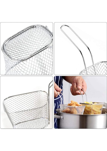 Mini Kızartma Sepetleri, Tel Örgülü Patates Kızartması Sepeti Filesi, Mutfak Için Yiyecek Sunum Sepetleri ve Patates Kızartması Tutucu (Yurt Dışından) indirimleri