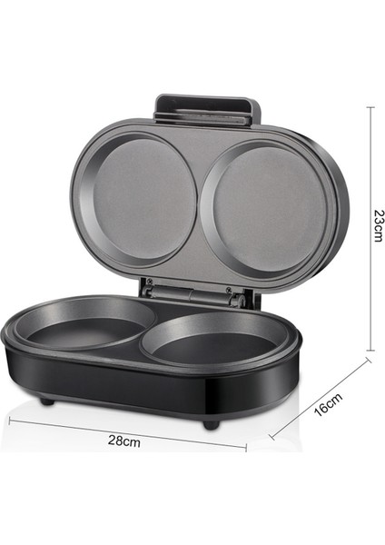 Çift Mini Omlet Makinesi Yuvarlak Yapışmaz Izgaralar 2 Kişiselleştirilmiş Kahvaltılık Chaffle ve Hamburger Yapar Ab Fişi (Yurt Dışından)