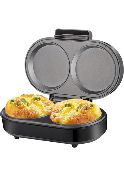 Çift Mini Omlet Makinesi Yuvarlak Yapışmaz Izgaralar 2 Kişiselleştirilmiş Kahvaltılık Chaffle ve Hamburger Yapar Ab Fişi (Yurt Dışından) fiyatları