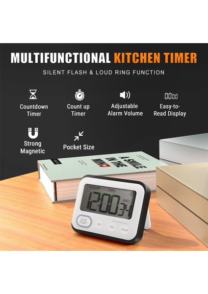 Dijital Mutfak Geri Sayım Sayacı: Öğretmenler Sınıf Sayacı Büyük LCD Sesli Manyetik Klips Çocuklar Basit Saat Mini Küçük Kronometre Büyük Bip Sesi Dakika Saat Saniye Pişirme Dev (Yurt Dışından) fırsatları