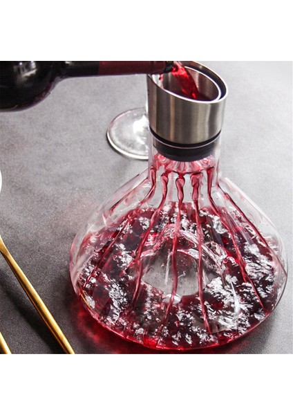 Şarap Dekanteri ve Sürahisi - El Üflemeli Kurşunsuz Kristal, Paslanmaz Çelik Kapak, Filtre, Partiler ve Doğum Günleri Için Bir Olmazsa Olmaz (Yurt Dışından) fırsatları