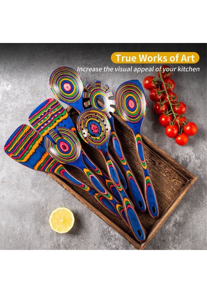 Yedi Parçalı Ahşap Mutfak Gereçleri Çorba Kaşığı Seti Ahşap Pişirme Gereçleri Yapışmaz Büyük Renkli Spatula Mutfak Aletleri (Yurt Dışından) indirimleri