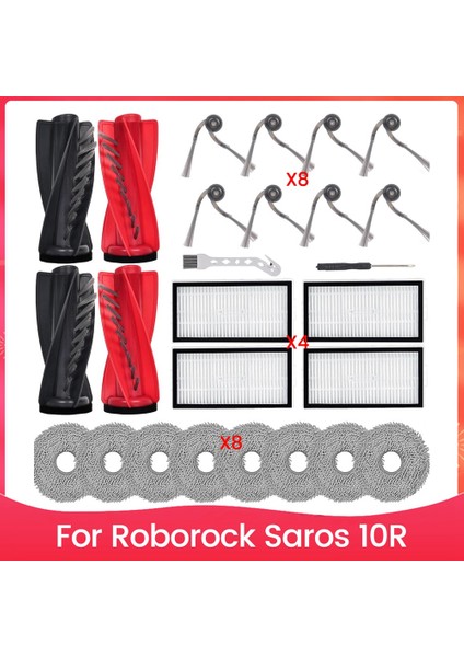 Roborock Saros 10R Robot Süpürge Ana Yan Fırça Hepa Filtre Paspas Bezi Aksesuarları Için Yedek Parçalar (Yurt Dışından)