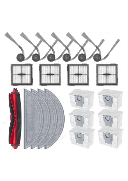 Roborock Q10 S5/Q10 S5+/Q10V/Q10V+/Q10 VF/Q10 Vf+/s8 Pro/s8 Pro Plus Ana Yan Fırça Filtresi Paspas Bezi Toz Torbası (Yurt Dışından)