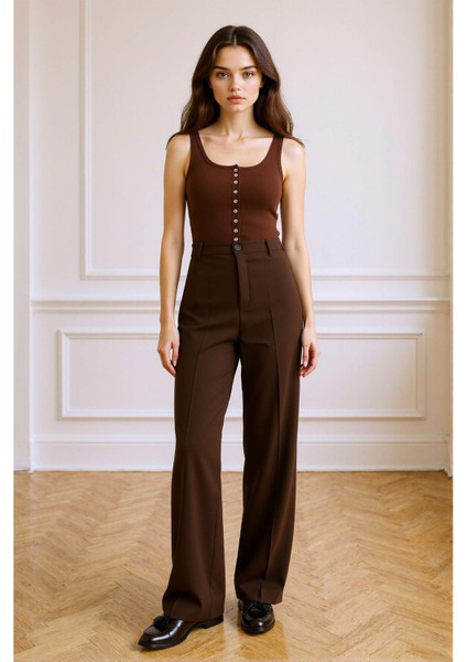 Straight Fit Fleto Cepli Normal Bel Standart Boy Pantolon F6214AX25AU