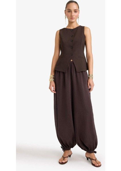 Fitted Bisiklet Yaka Düğmeli Yelek F8180AX25AU fiyatları