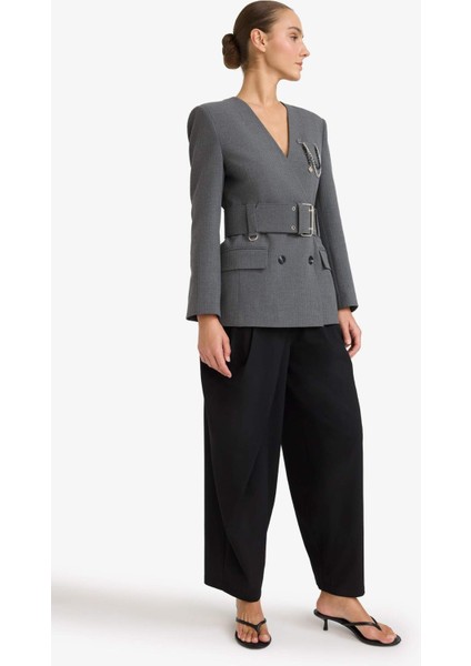 Afra x DeFacto Baggy Fit Fermuarlı Normal Bel Standart Boy Pantolon F9191AX25AU modelleri