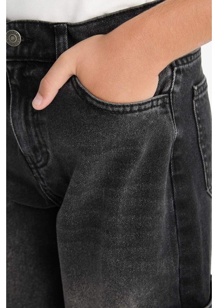 Erkek Çocuk Barrel Fit Düz Paça Jean Pantolon G1649A825AU