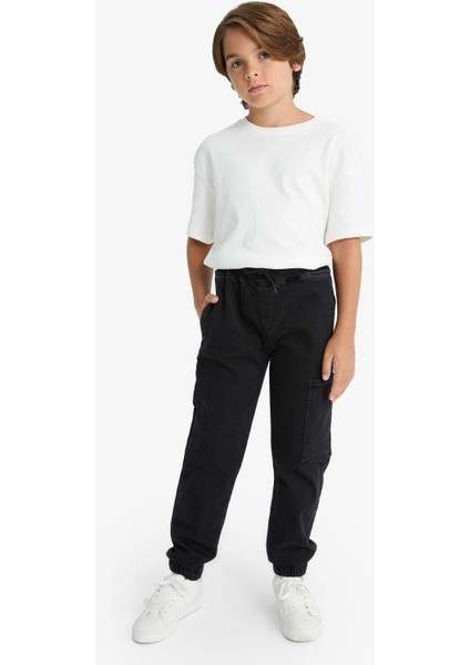 Erkek Çocuk Kargo Jogger Esnek Bantlı Paça Jean Pantolon G1653A825AU fiyatları