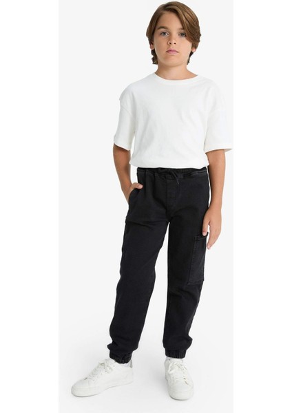 Erkek Çocuk Kargo Jogger Esnek Bantlı Paça Jean Pantolon G1653A825AU modelleri