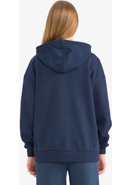 Oversize Geniş Kalıp Kapüşonlu Fermuarlı Sweatshirt V4233AZ25WN