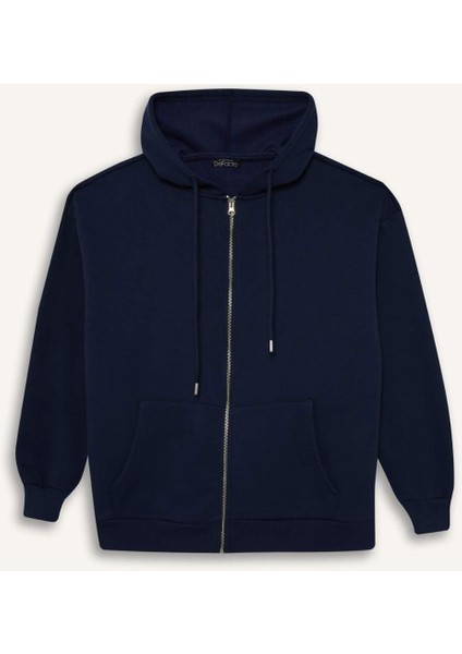Oversize Geniş Kalıp Kapüşonlu Fermuarlı Sweatshirt V4233AZ25WN