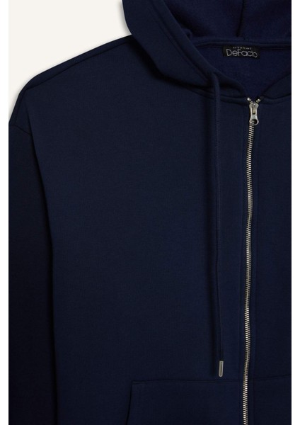 Oversize Geniş Kalıp Kapüşonlu Fermuarlı Sweatshirt V4233AZ25WN