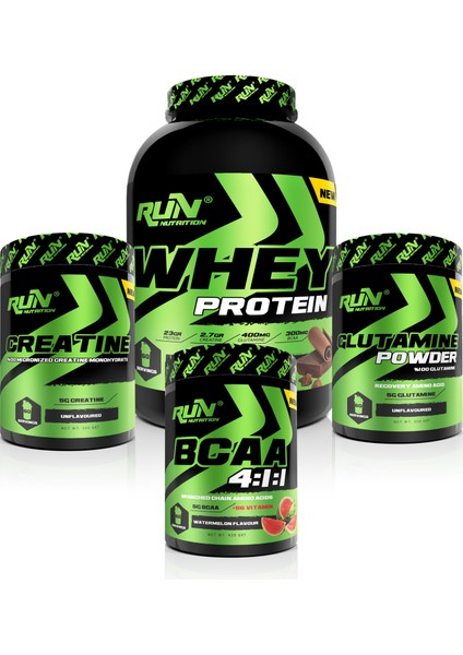 Kas Kütlesi Ve Vücut Geliştirme Paketi (Whey Protein 2.4kg,Creatine,Glutamine,Bcaa)