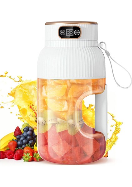 Taşınabilir Meyve Sıkacağı Blender, 40 Oz Çok Işlevli Taşınabilir Meyve Sıkacağı Bardağı, Ev/seyahat Için USB Şarj Edilebilir Elektrikli Blender (Yurt Dışından)