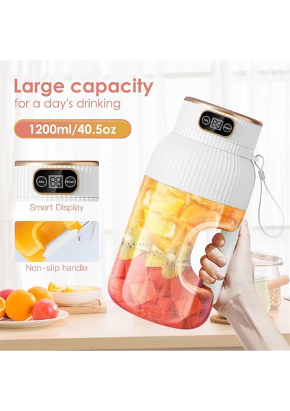 Taşınabilir Meyve Sıkacağı Blender, 40 Oz Çok Işlevli Taşınabilir Meyve Sıkacağı Bardağı, Ev/seyahat Için USB Şarj Edilebilir Elektrikli Blender (Yurt Dışından) fırsatları