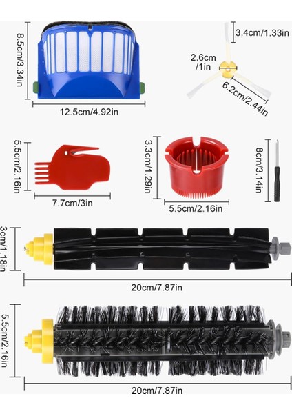 Irobot Roomba 600 Serisi 605 606 ve 500 Serisi 564 585 595 Için Yedek Parça Fırçalar, Filtre, Fırça Aksesuar Seti (Yurt Dışından) fiyatları