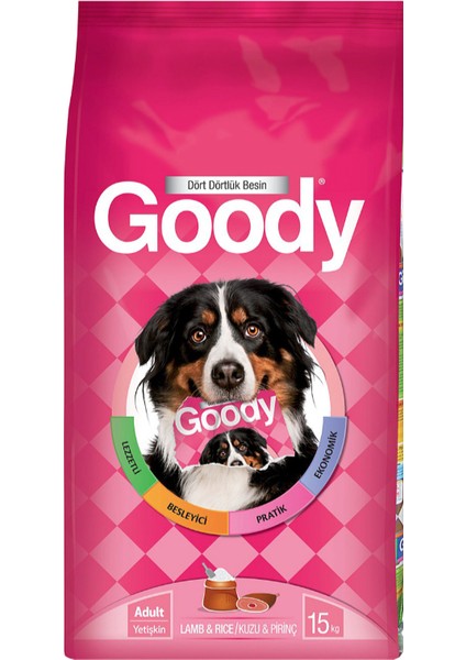 Yetişkin Köpek Maması 15 Kg – Kuzu ve Pirinç İçerikli, Dengeli ve Besleyici Formül