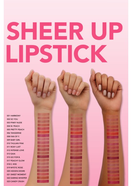 Sheer Up Yarı Transparan & Parlak Bitişli Nemlendirici Ruj (022 Daring Whisper) 8682536097949 indirimleri