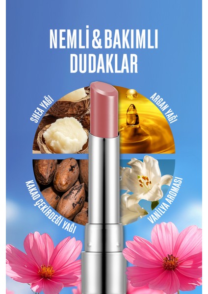 Sheer Up Yarı Transparan & Parlak Bitişli Nemlendirici Ruj (022 Daring Whisper) 8682536097949