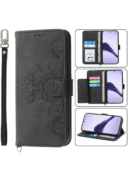 Realme 14 Pro Plus Çiçek 5 Kart Yuvası Tutucu Standı Kadın Erkek Gül Manyetik Cüzdan Kapaklı Koruyucu Telefon Kılıfı (Yurt Dışından)