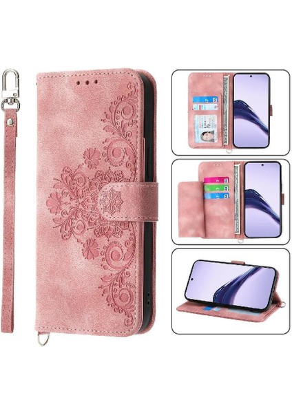 Realme 14 Pro Plus Çiçek 5 Kart Yuvası Tutucu Standı Kadın Erkek Gül Manyetik Cüzdan Kapaklı Koruyucu Telefon Kılıfı (Yurt Dışından)