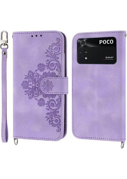 Xiaomi Poco M4 Pro 4g Çiçek 5 Kart Yuvası Tutucu Standı Kadın Erkek Gül Manyetik Cüzdan Kapaklı Koruyucu Telefon Kılıfı (Yurt Dışından) fiyatları