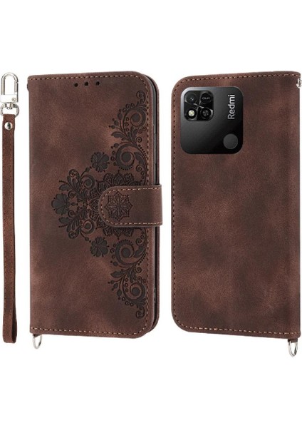 Xiaomi Redmi 12C Çiçek 5 Kart Yuvası Tutucu Standı Kadın Erkek Gül Manyetik Cüzdan Kapaklı Koruyucu Telefon Kılıfı (Yurt Dışından) fiyatları