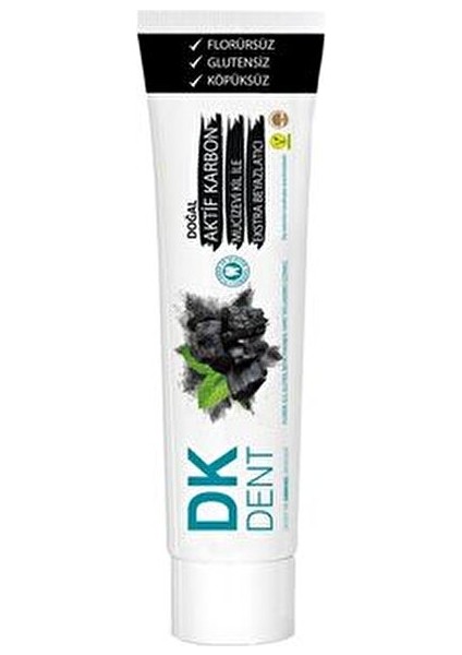 DKDENT Aktif Karbonlu Diş Macunu Nane Aromalı Glütensiz 75 ml indirimleri