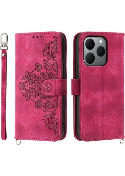 Realme 15T Çiçek 5 Kart Yuvası Tutucu Standı Kadın Erkek Gül Manyetik Cüzdan Kapaklı Koruyucu Telefon Kılıfı (Yurt Dışından) modelleri